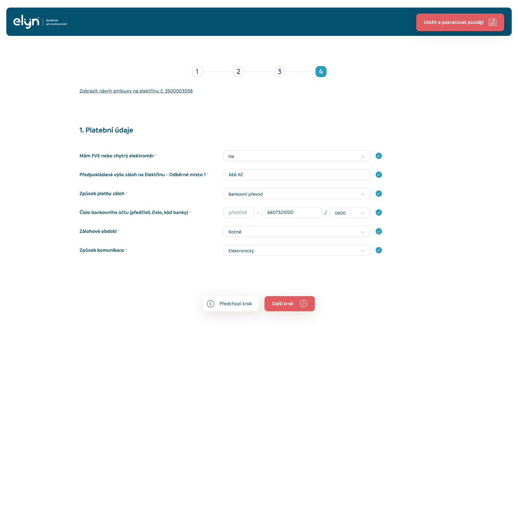 Online sjednání - krok 5