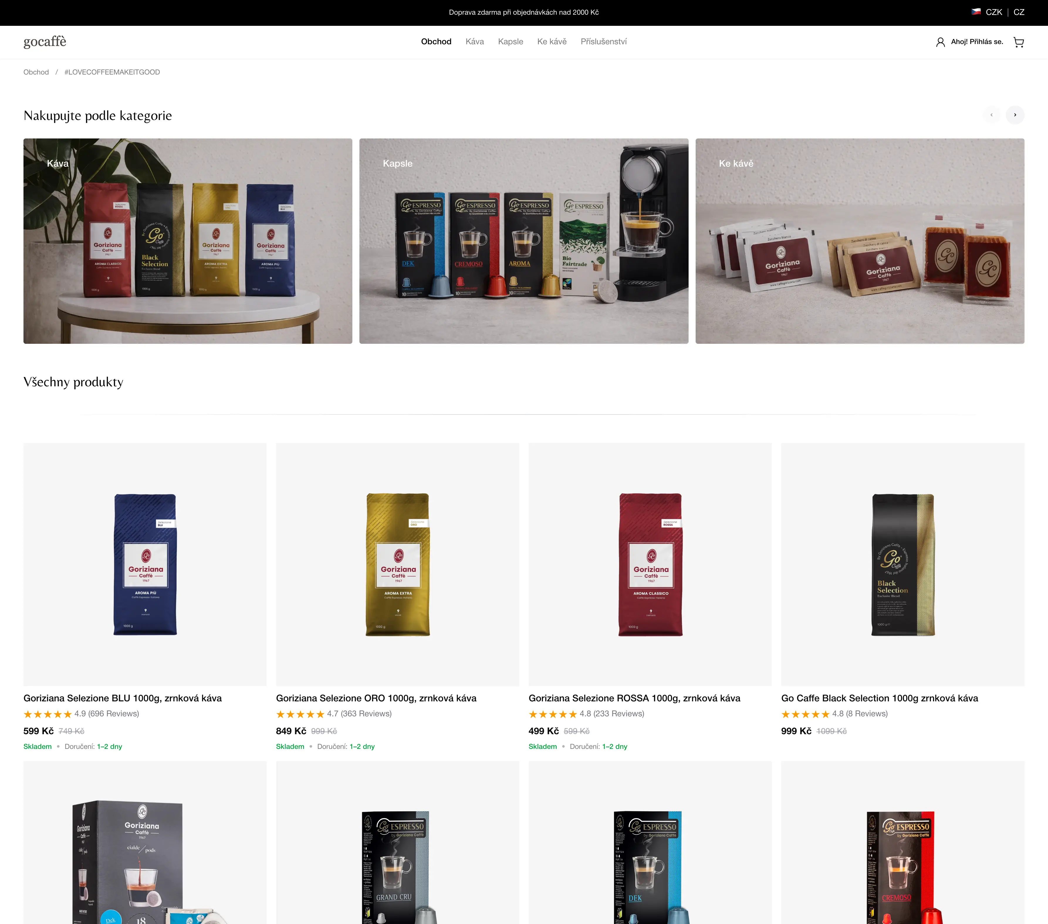 Katalog produktů - detail